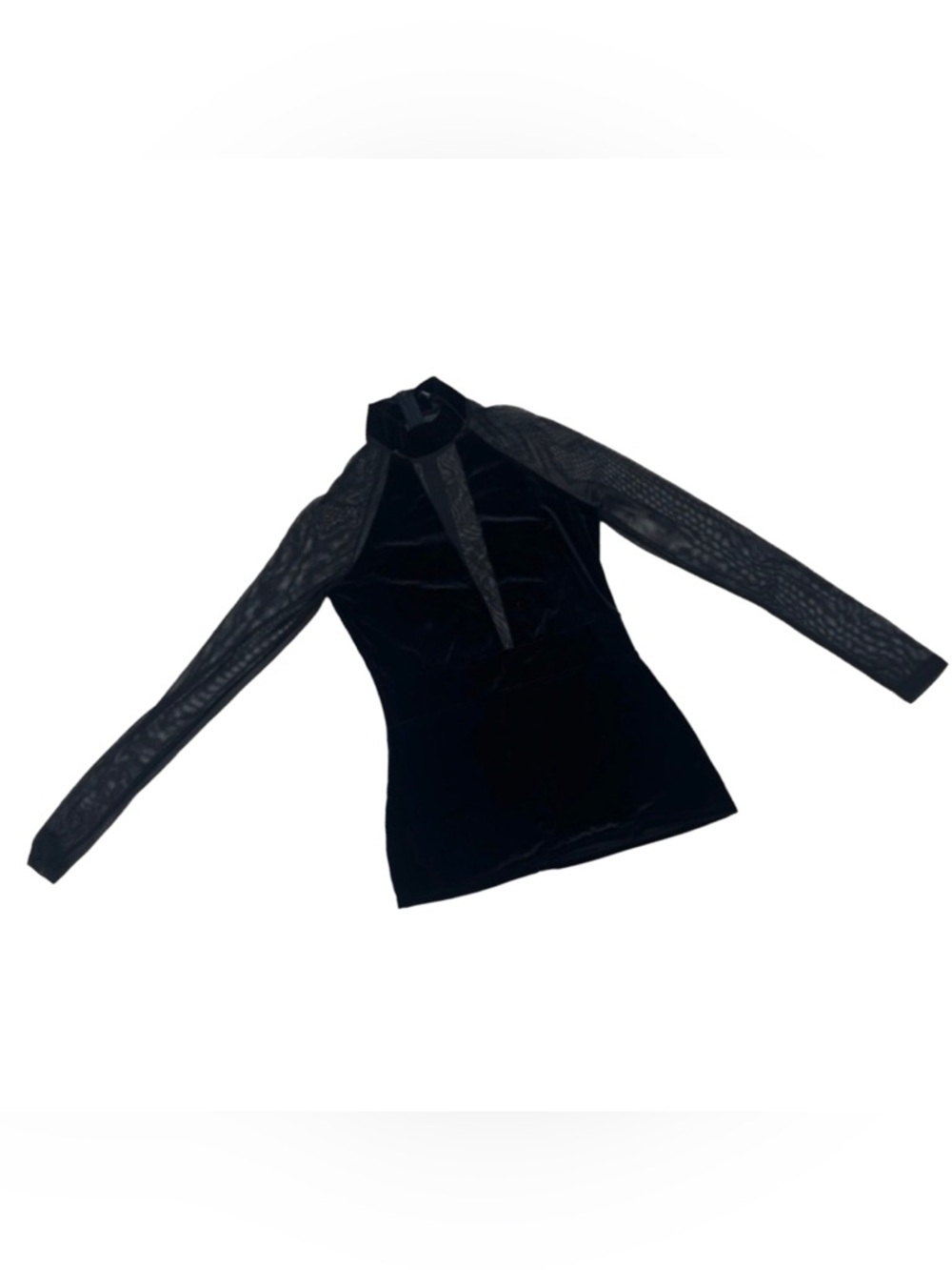 Y2K Windsor Micro Mesh Velour Top